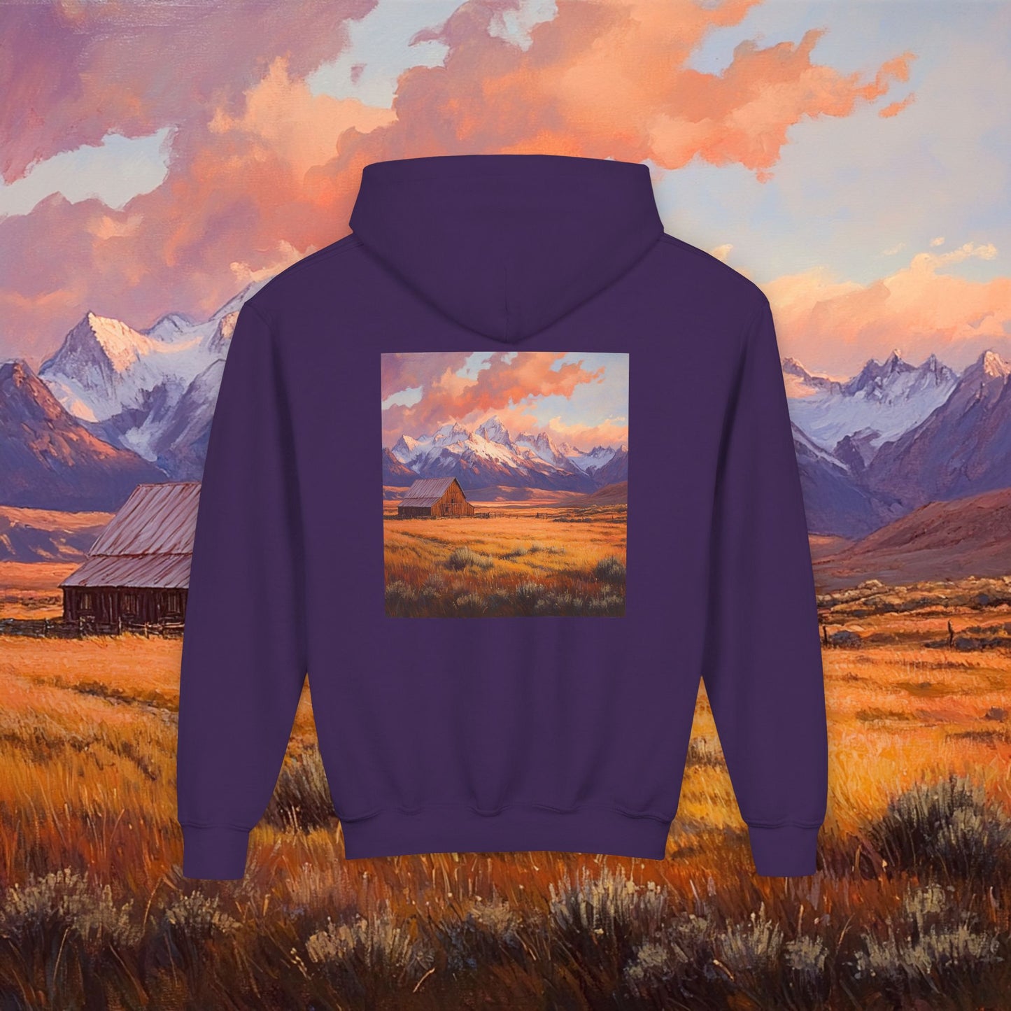 Rustic Prairie Barn Kids Hoodie