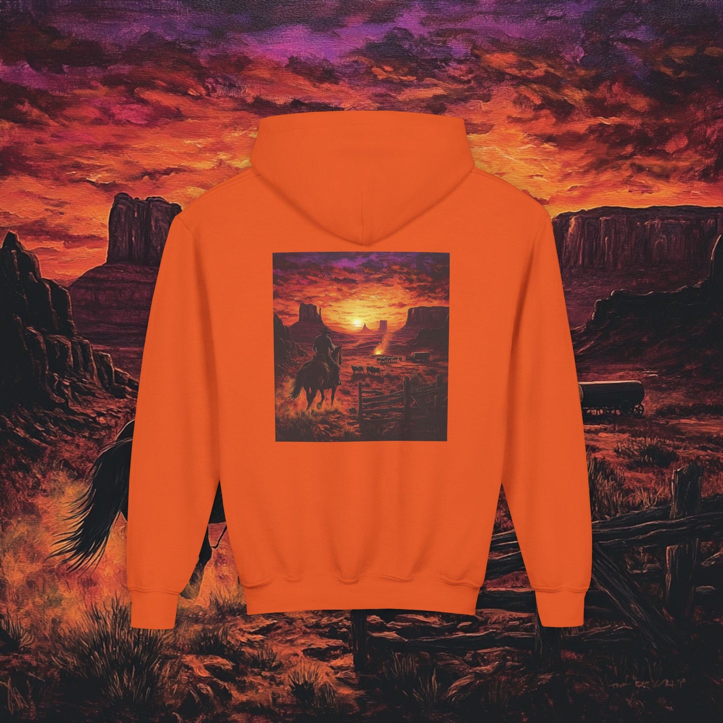 Cowboy Sunset Kids Hoodie