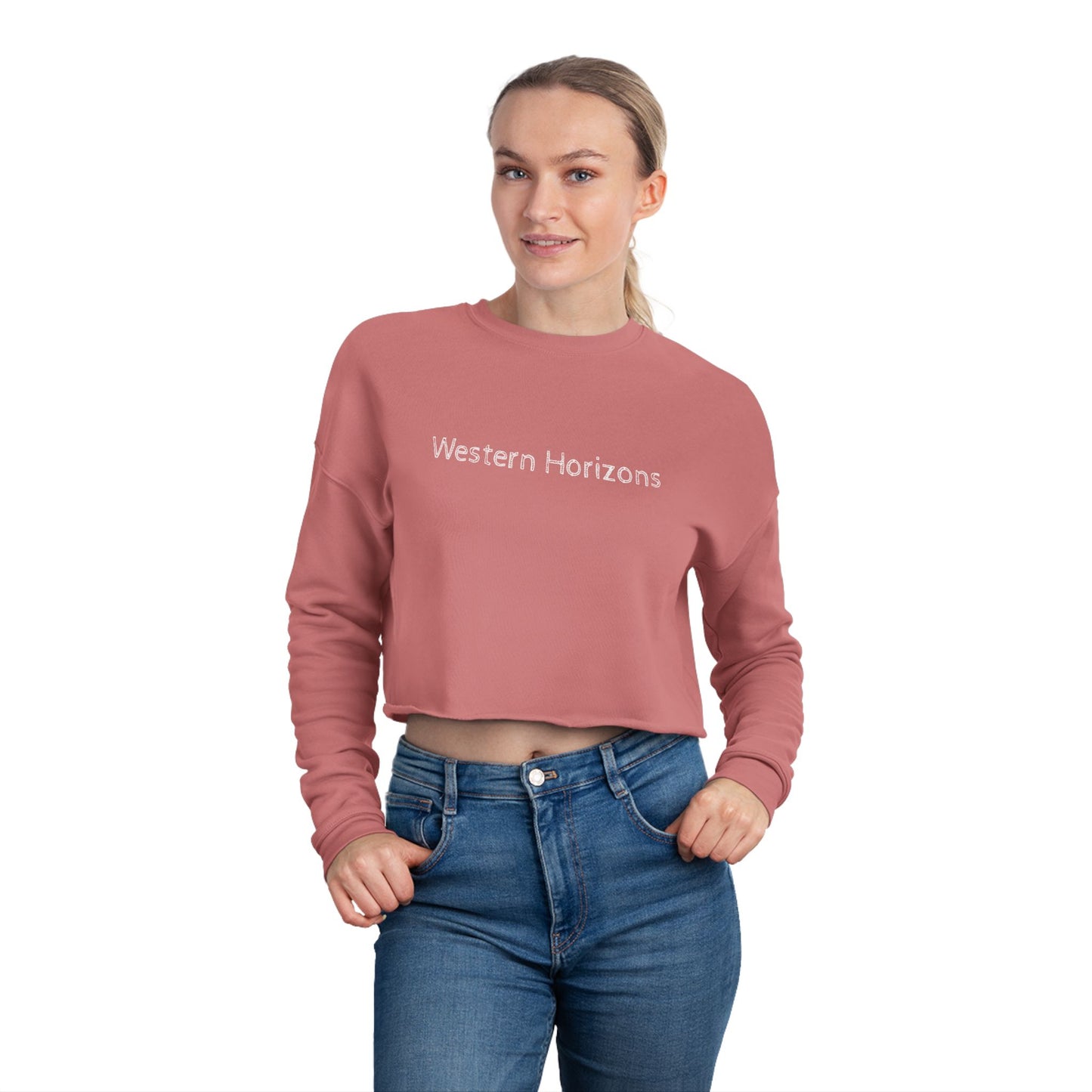 Moonlit Cowboy Campfire Crop Sweatshirt