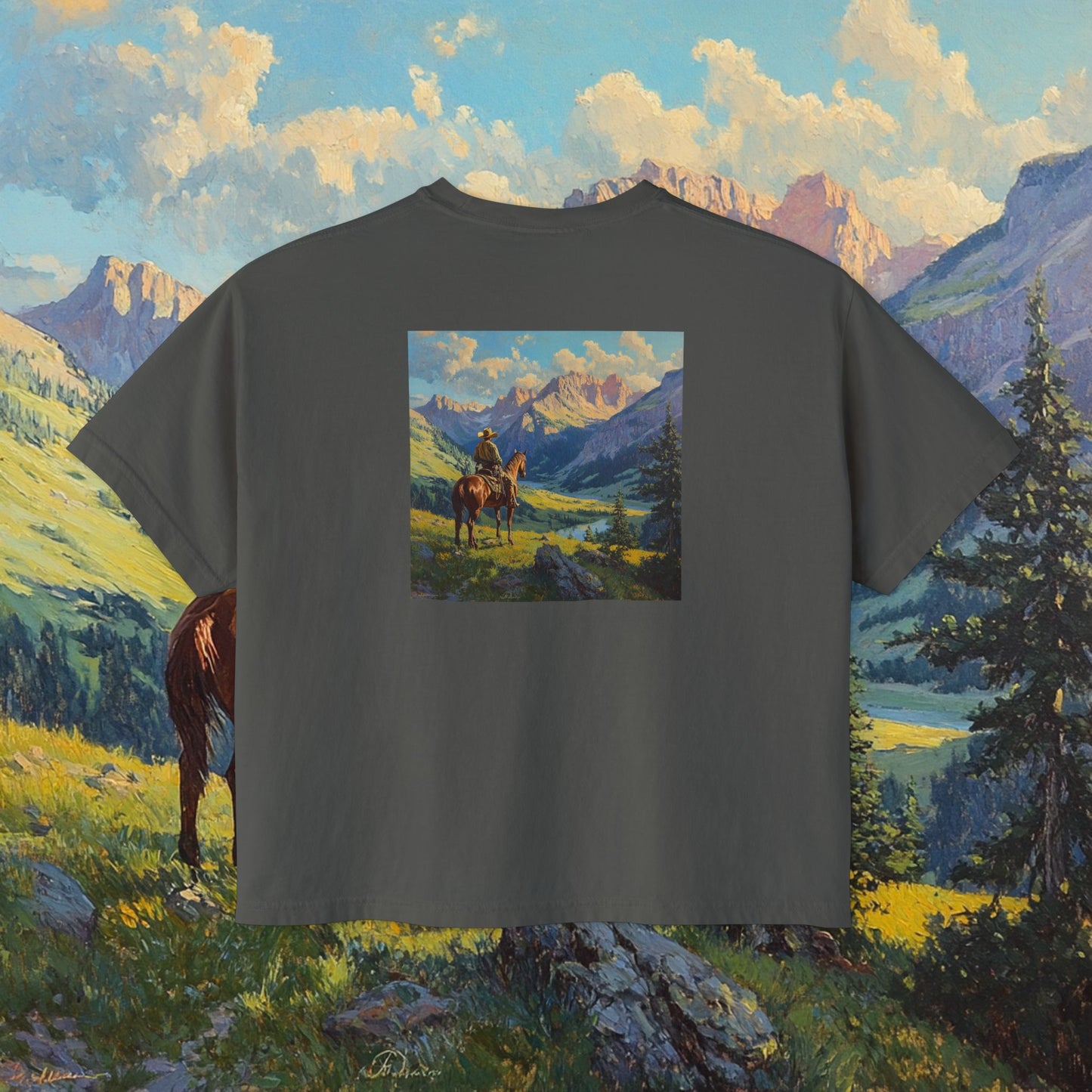 Starin' Cowboy Boxy Tee